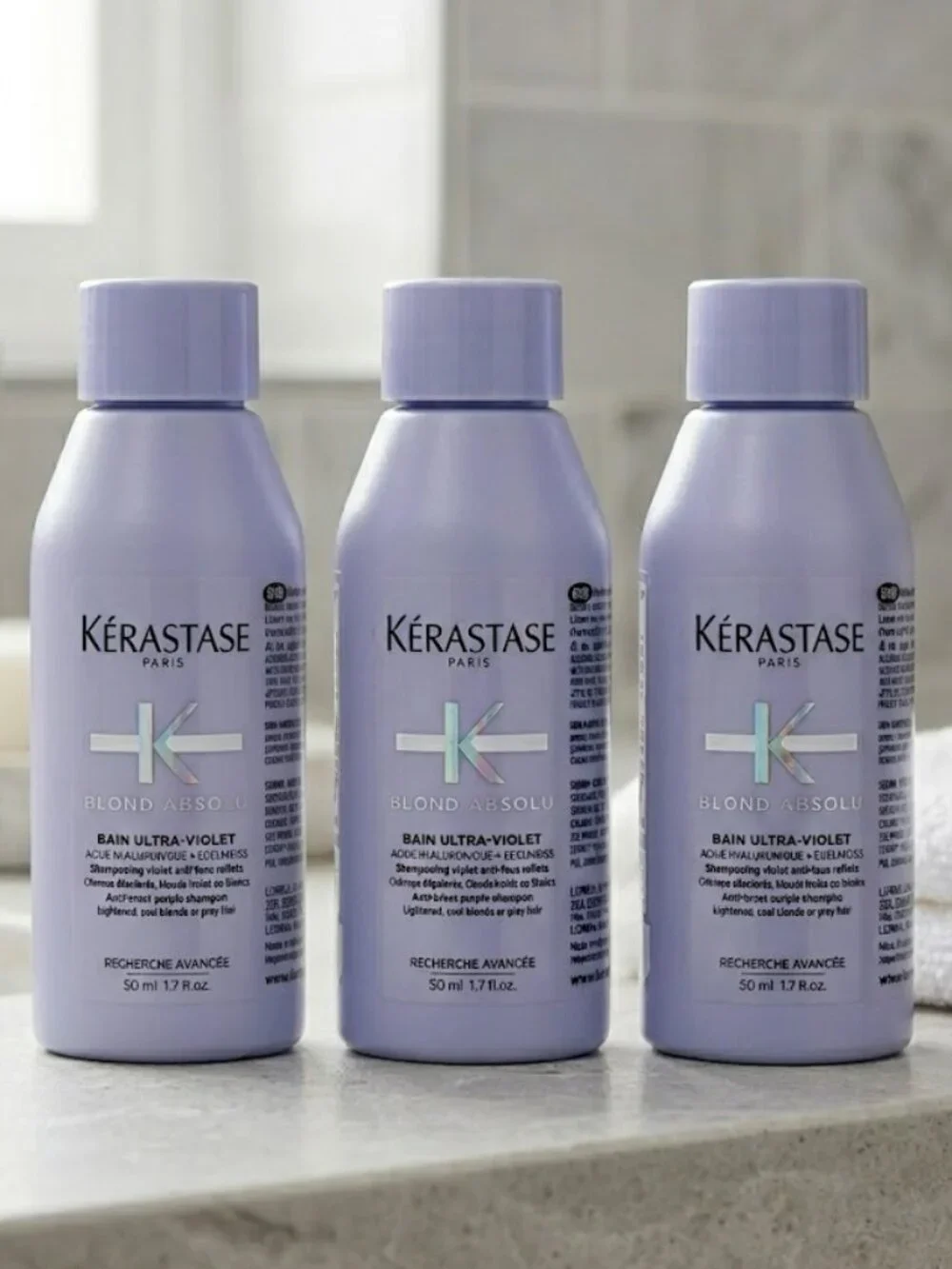 Kerastase Blond Absolu Bain Ultra-Violet Shampoo Purple Haircare Travel Bundle